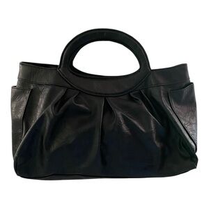 Elegant Black Tote with Curved Handle